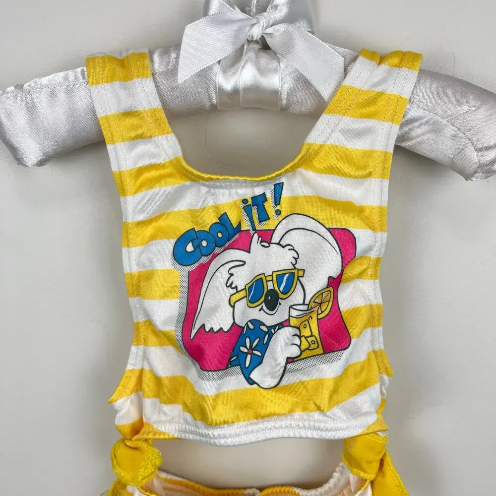 Vintage Carter's Yellow Striped Cool It! Koala Bathing Suit 5T USA